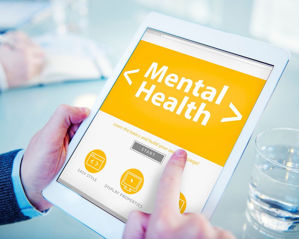 Digital Online Mental Health Healthcare and Medicine Concept