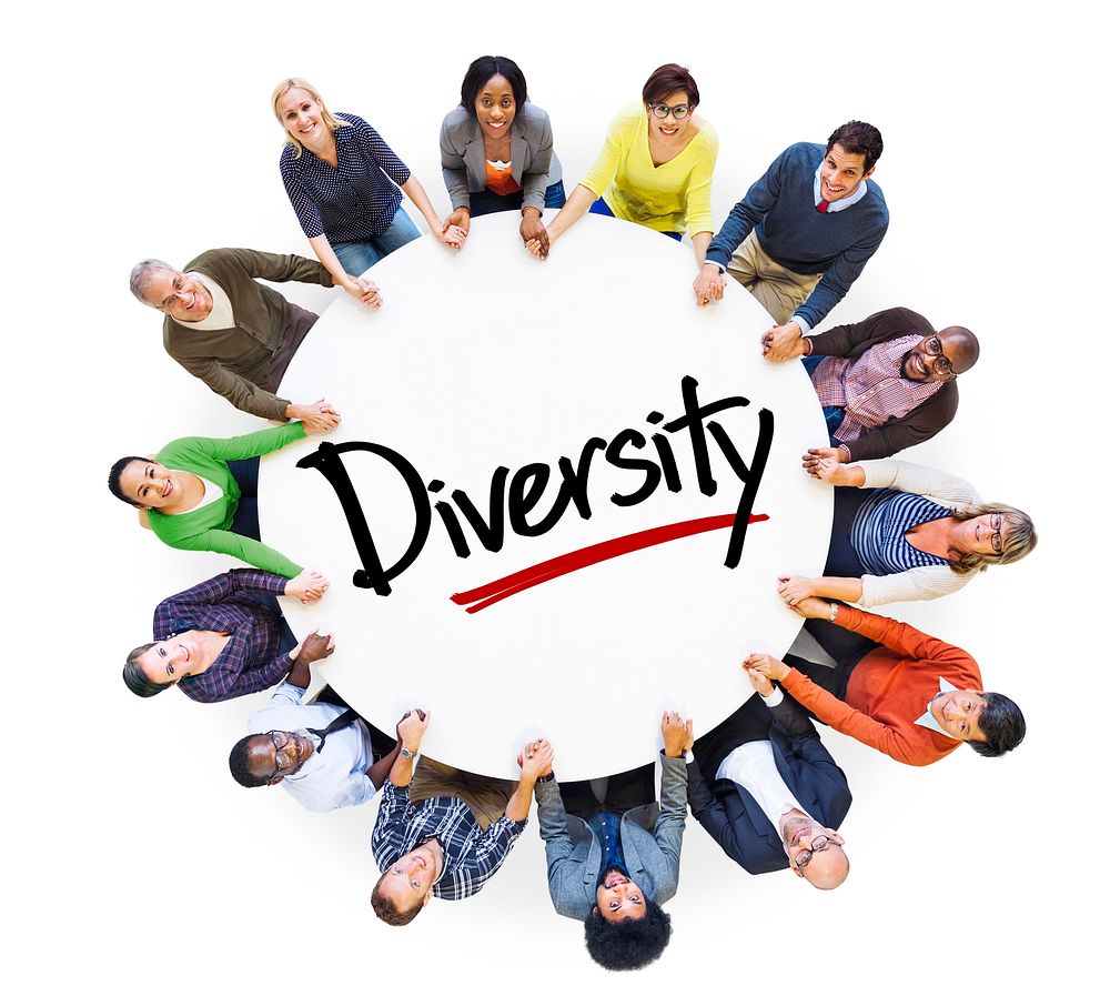 Diverse People in a Circle with Diversity Concept