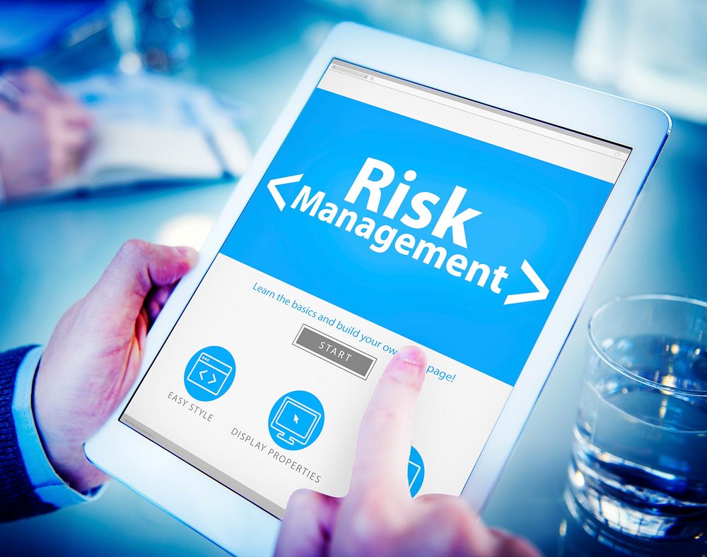 Digital Online Risk Management Office Working Concept