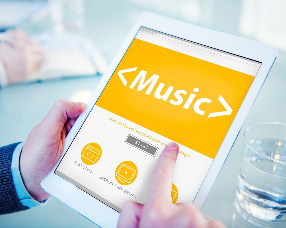 Digital Online Music Arts Office Working Concept