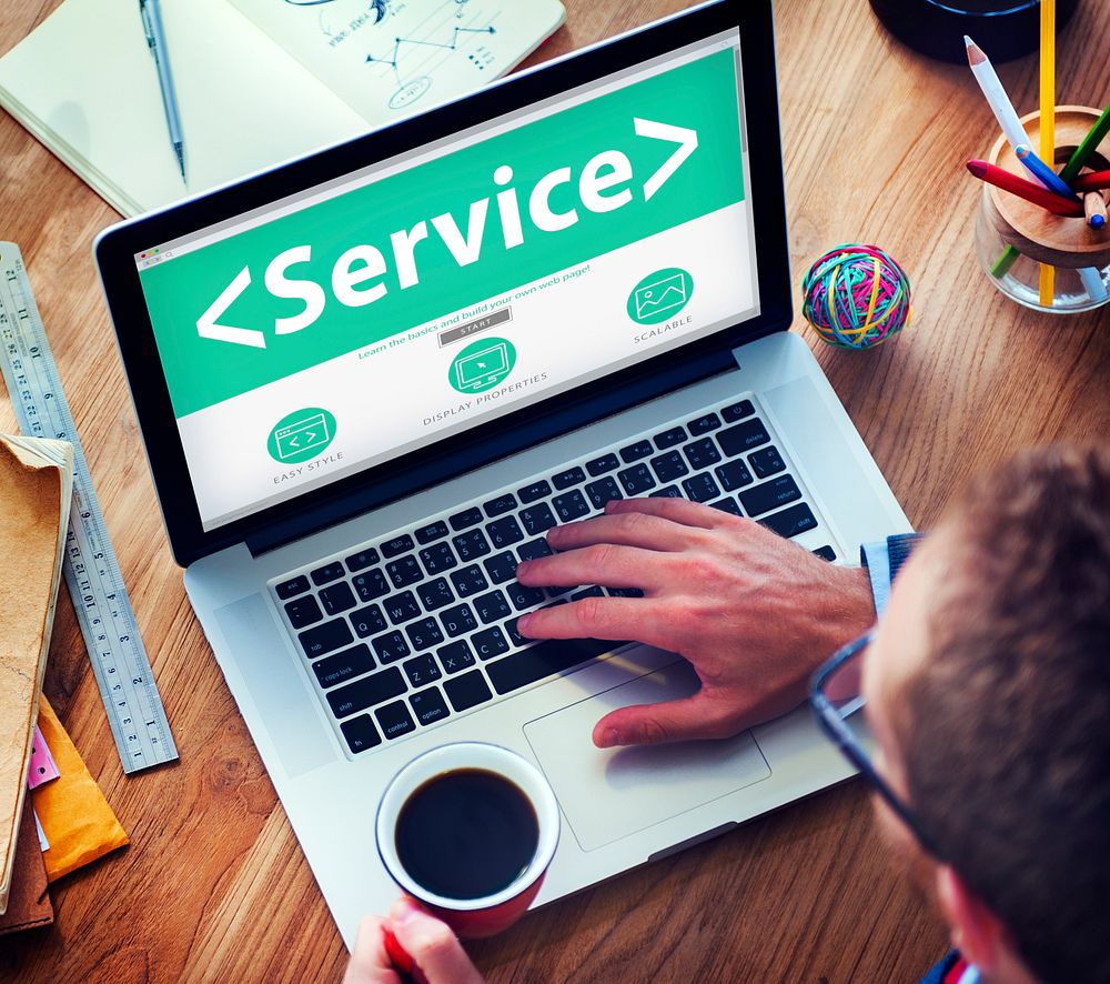 Digital Online Service Assistance Office Working Concept