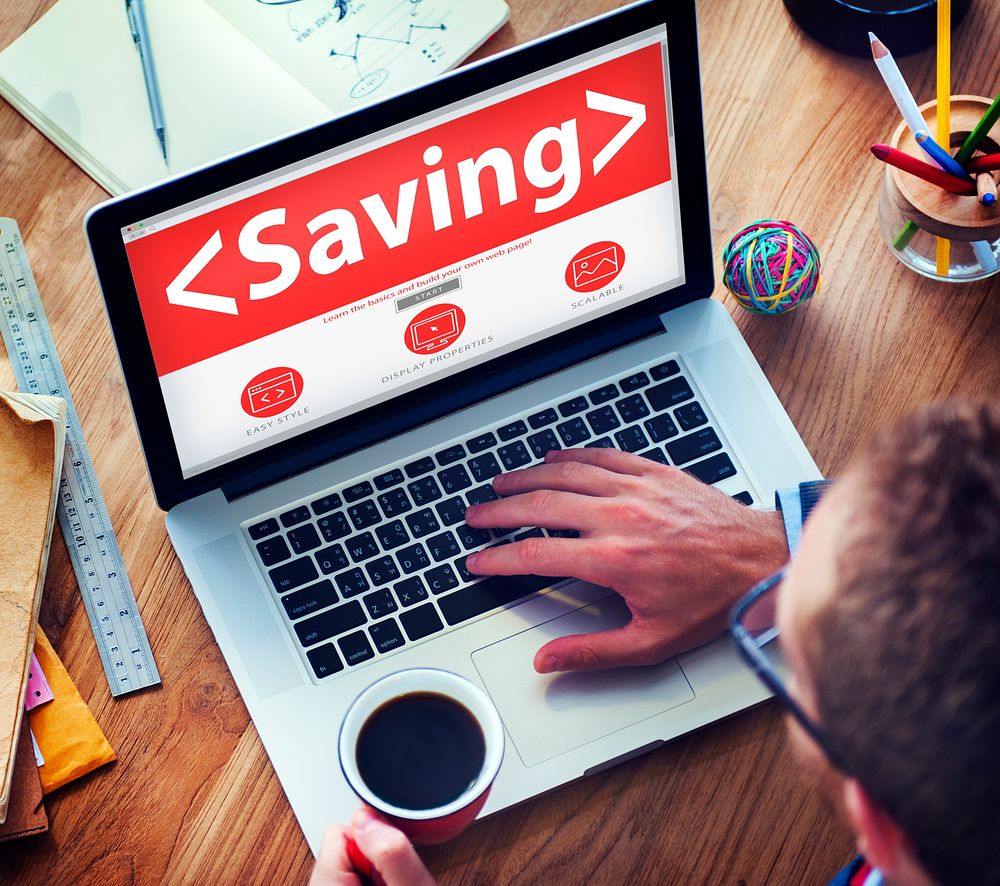Digital Online Saving Finance Office Working Concept