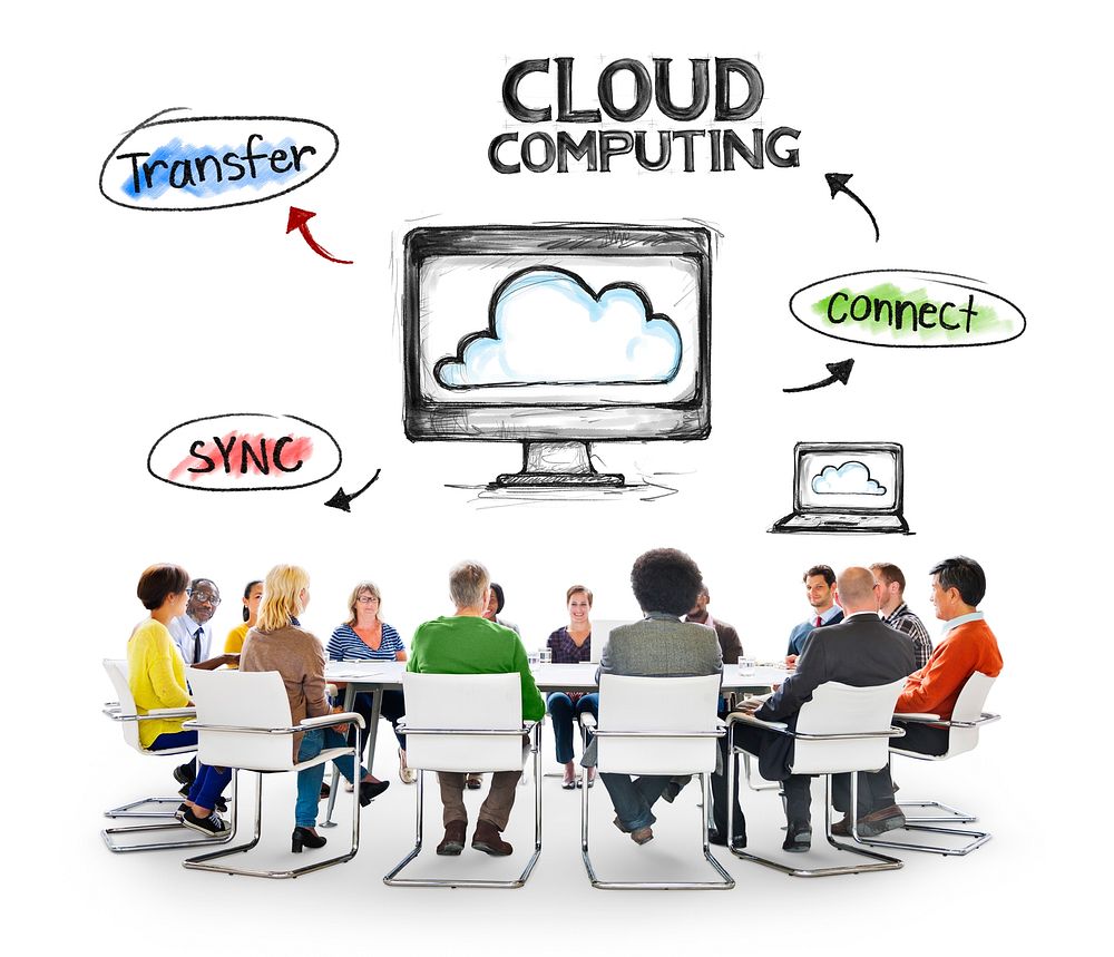 Diverse People Having a Meeting About Cloud Computing