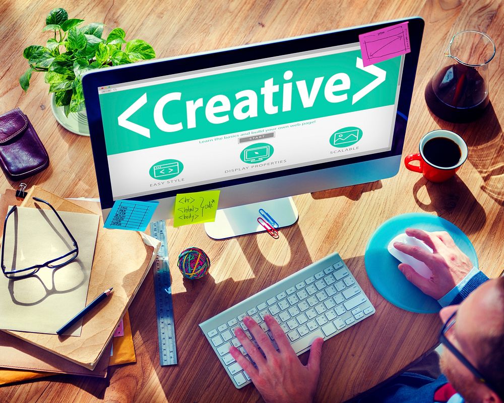 Digital Online Creative Development Innovation Office Working Concept