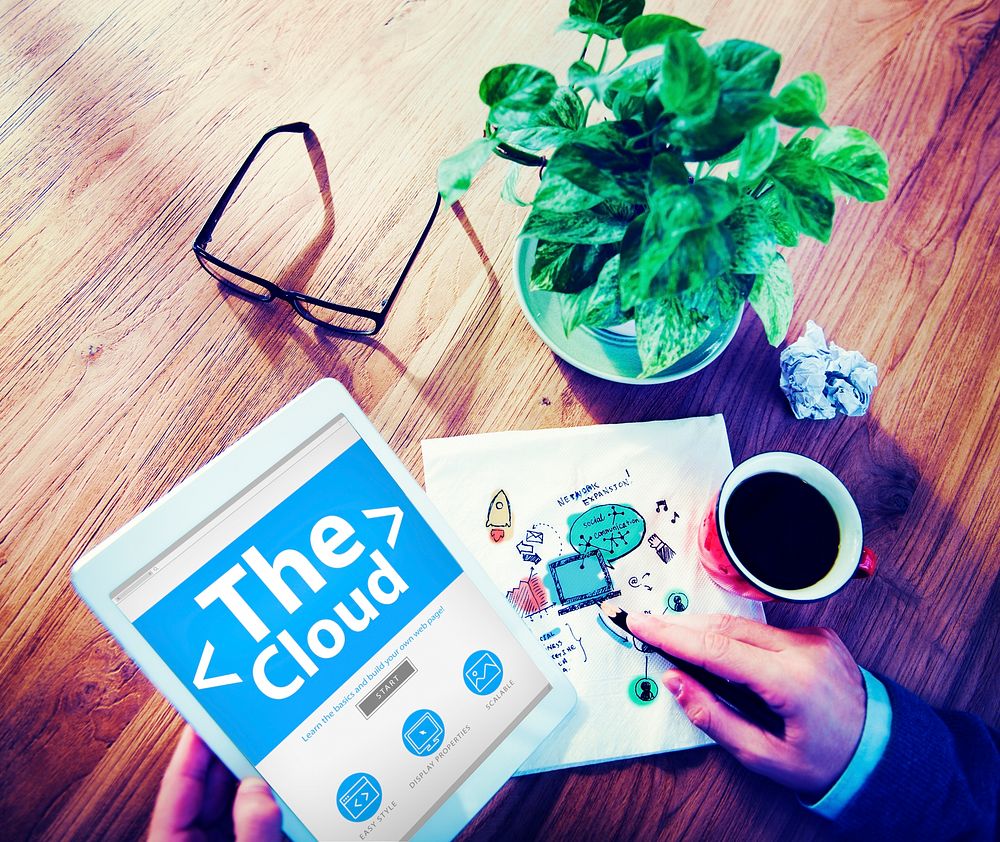 The Cloud Data Center Technology Online Internet Concept