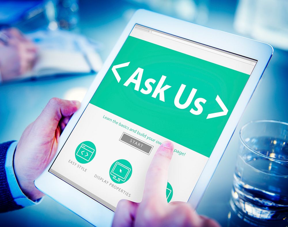 Digital Online Business Feedback Ask Us Concept