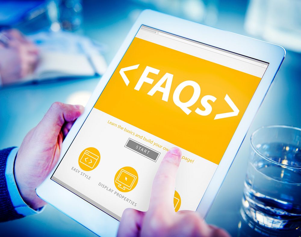 Digital Online FAQs Community Office Working Concept
