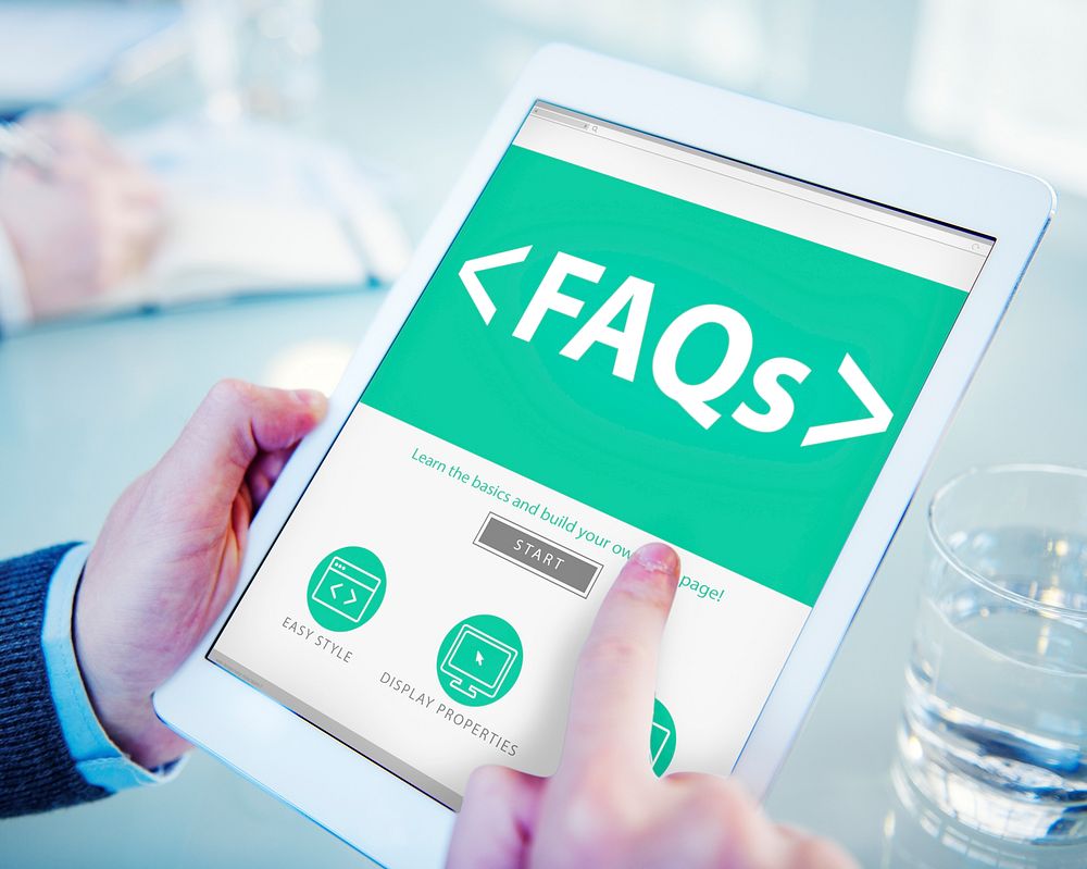 Digital Online FAQs Community Office Working Concept