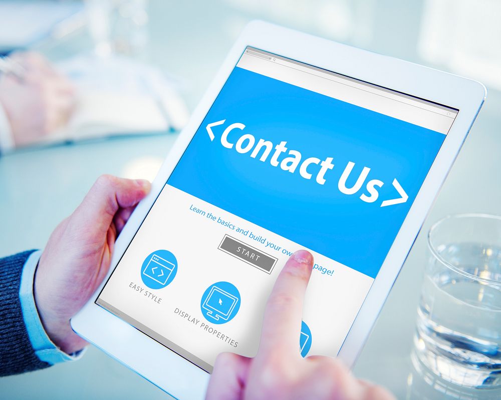 Digital Online Business Service Contact us Concept