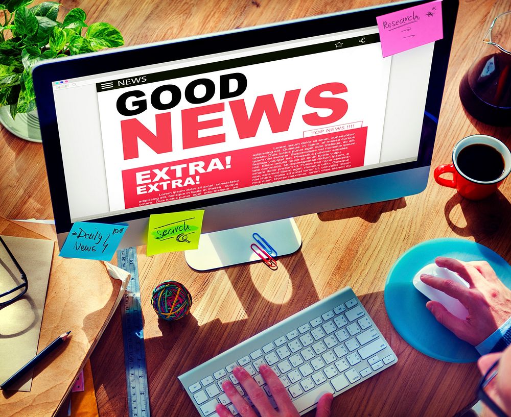 Digital Online Update Good News Concept