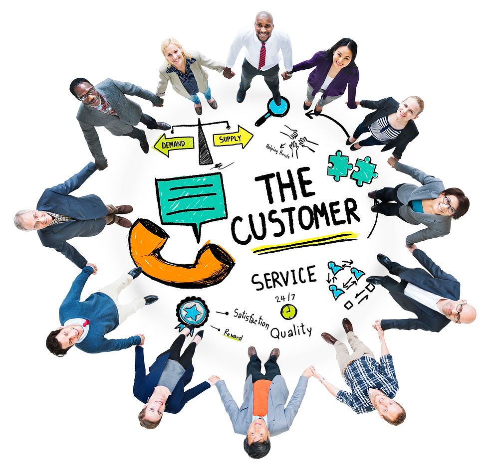 The Customer Service Target Market Support Assistance Concept