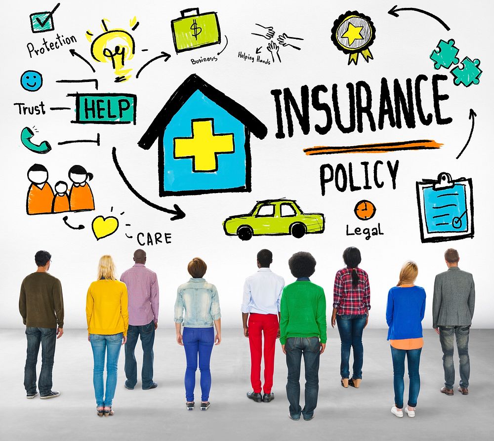 Diversity Casual People Insurance Policy Benefits Service Concept