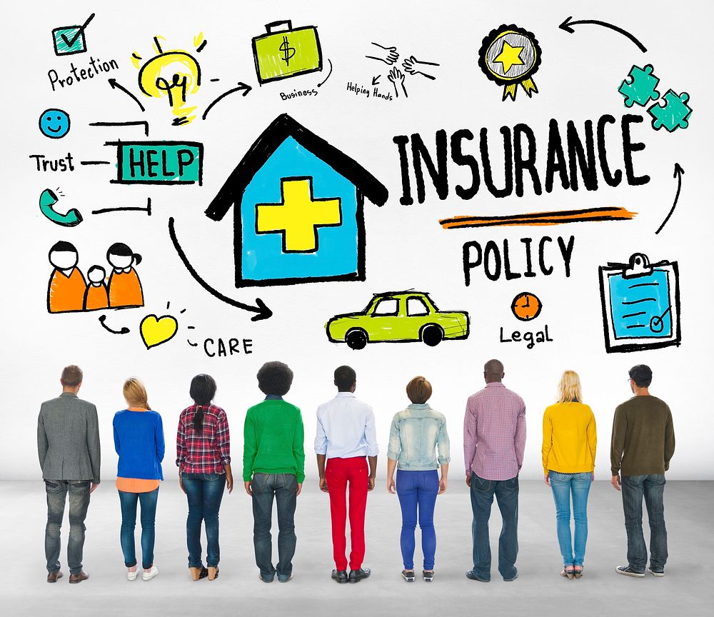 Diversity Casual People Insurance Policy Benefits Service Concept