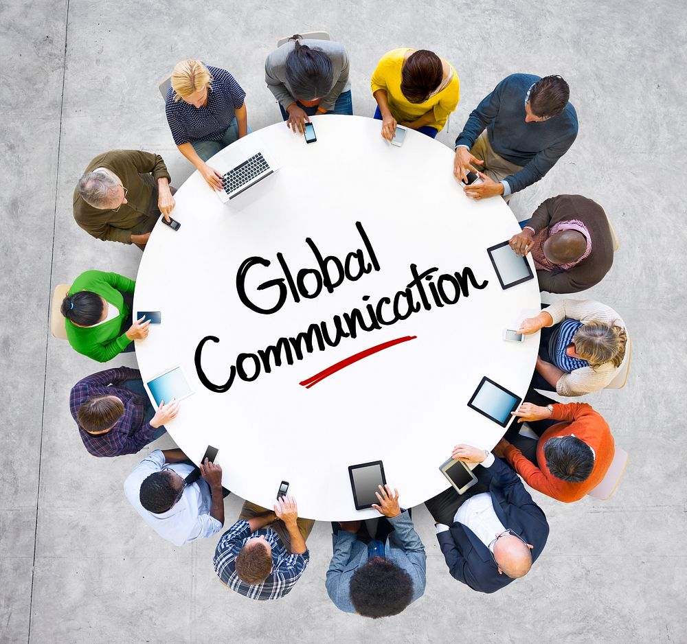 People and Global Communications Concept with Textured Effect