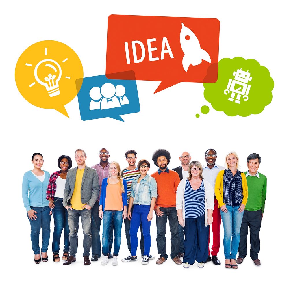 Diverse People and Idea Concept