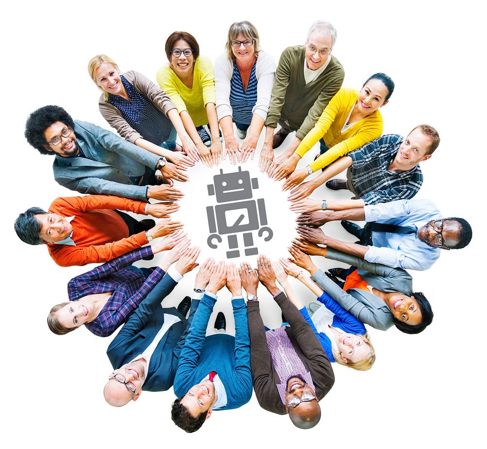Diverse People with Togetherness and Technology Concepts