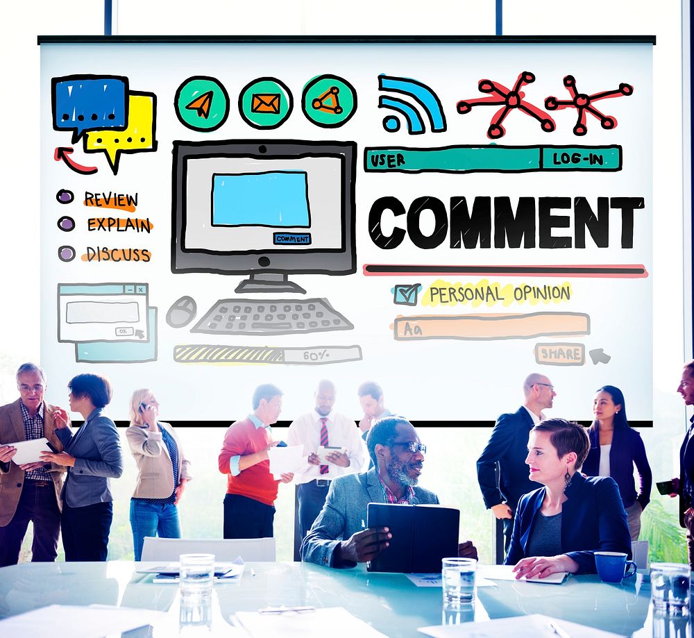 Comment Post Share Social Media Concept