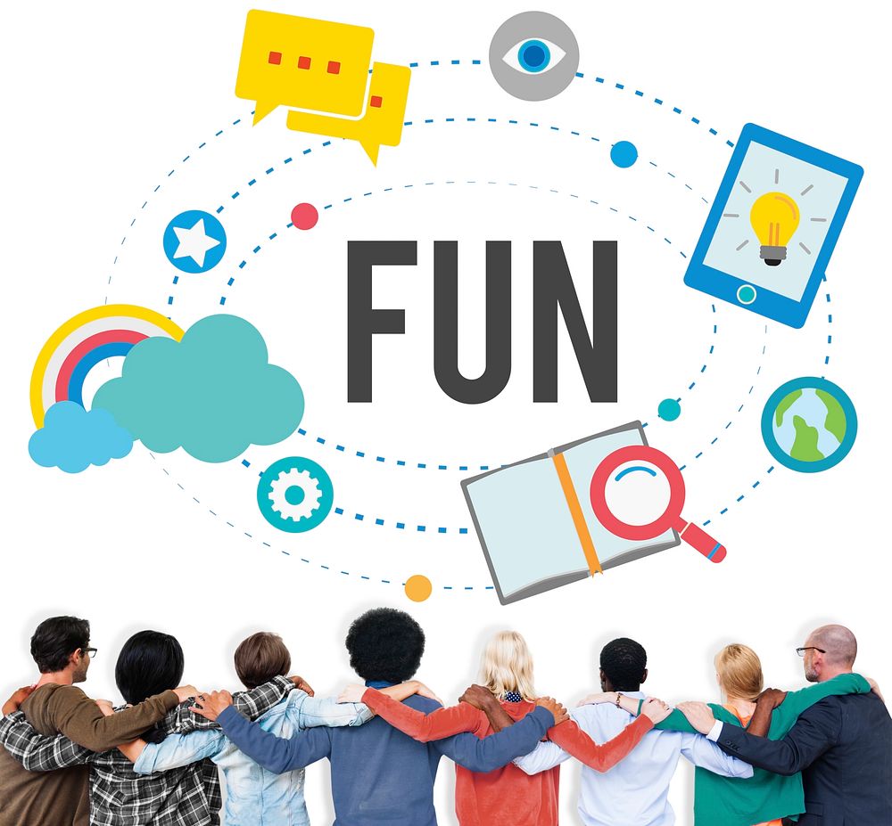Fun Cheerful Happiness Recreation Activity Concept