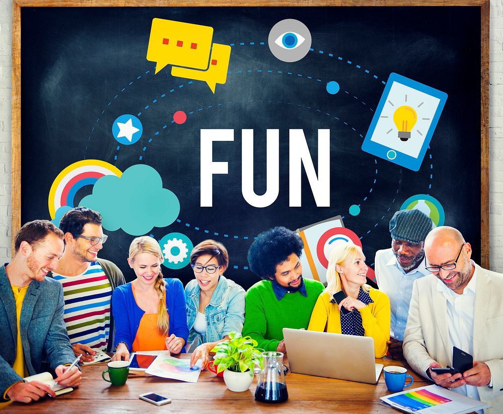 Fun Cheerful Happiness Recreation Activity Concept