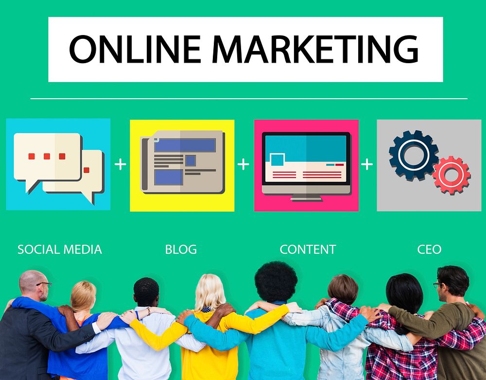 Online Marketing Strategy Branding Commerce Advertising Concept