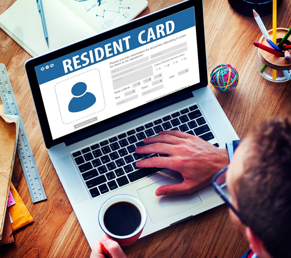 Resident Card Identification Data Information Immigration Concept