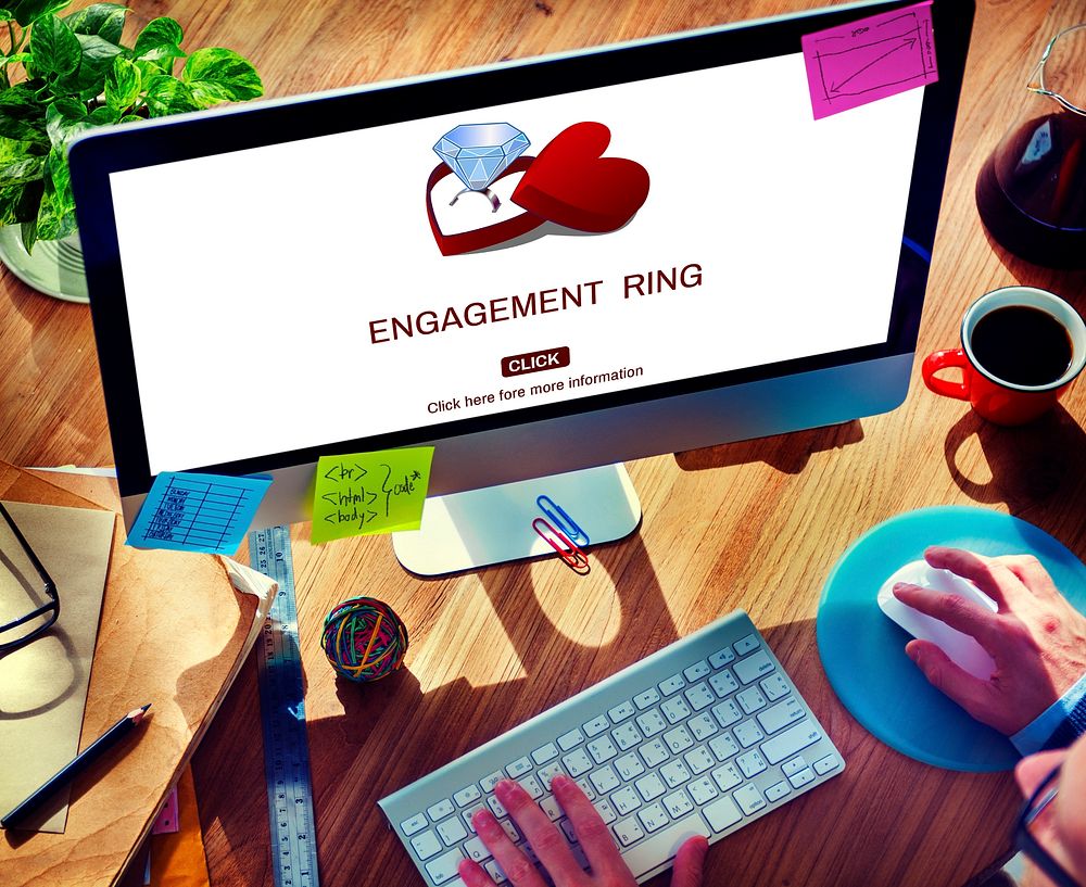 Engage Engagement Ring Couple Love Concept