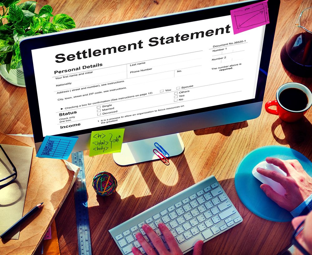 Settlement Statement Form Financial Concept