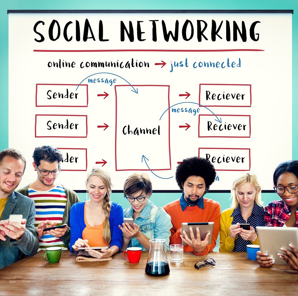 Social Networking Channel Diagram Graphic Concept