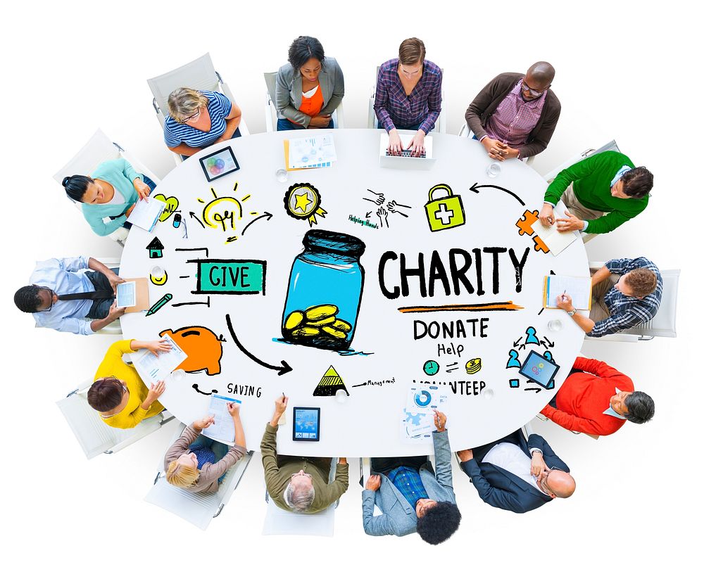 People Discussion Meeting Give Help Donate Charity Concept