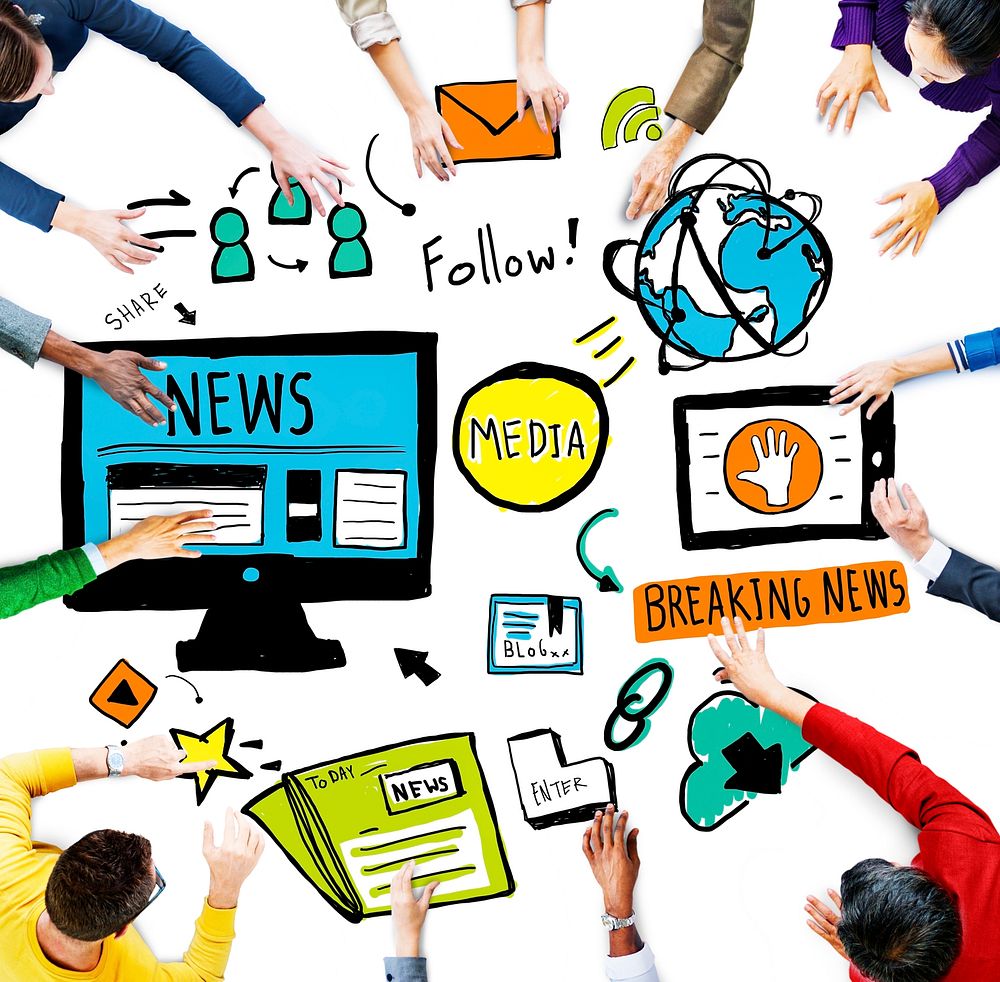 News Breaking News Daily News Follow Media Searching Concept