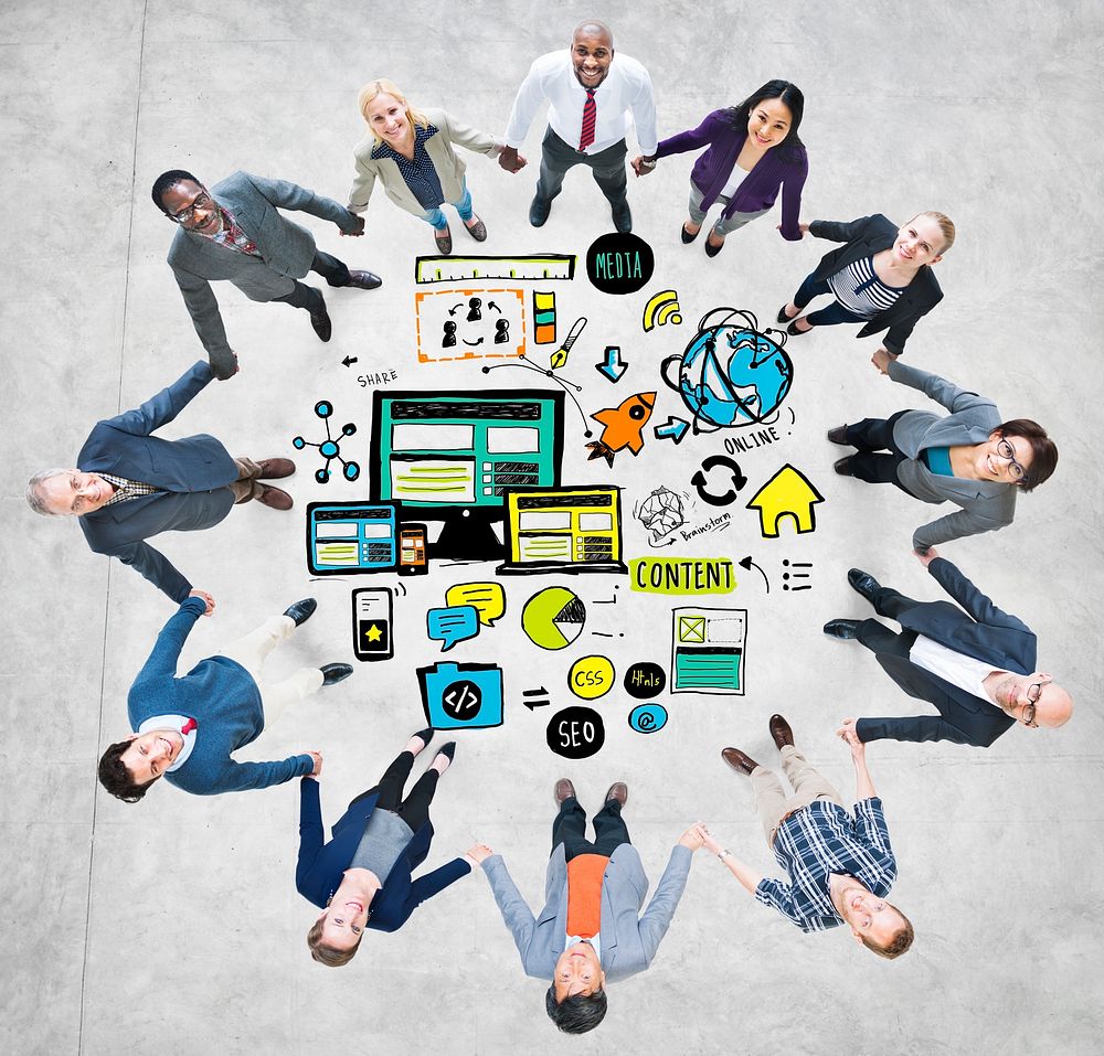 Business People Responsive Design Media Teamwork Support Concept