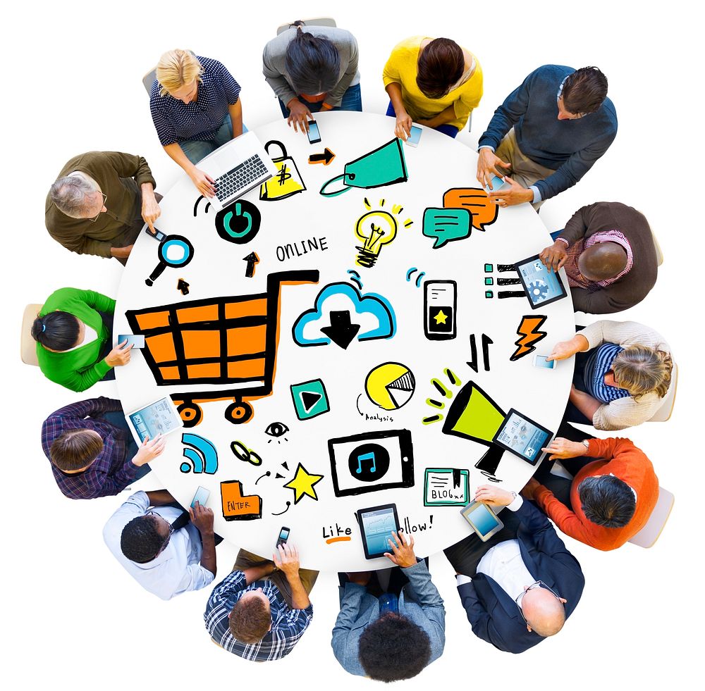 Diversity People Online Marketing Digital Communication Meeting Concept