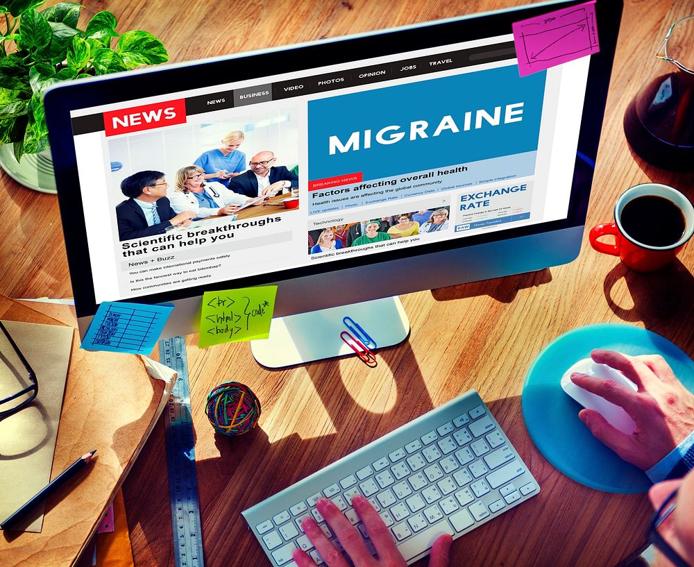 Migraine Symptoms Diagnosis Disturbed Vision Concept