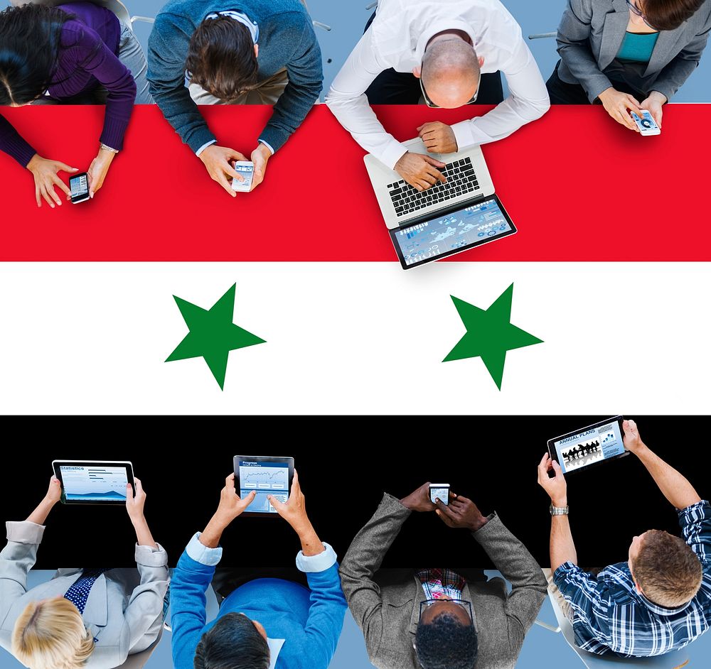 Business Team Connection Meeting Syria Flag Concept