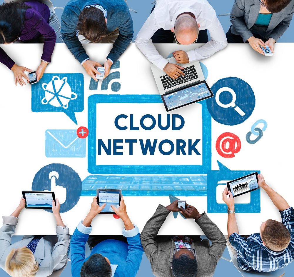 Cloud Network Dara Information Storage Sharing Technology Concept