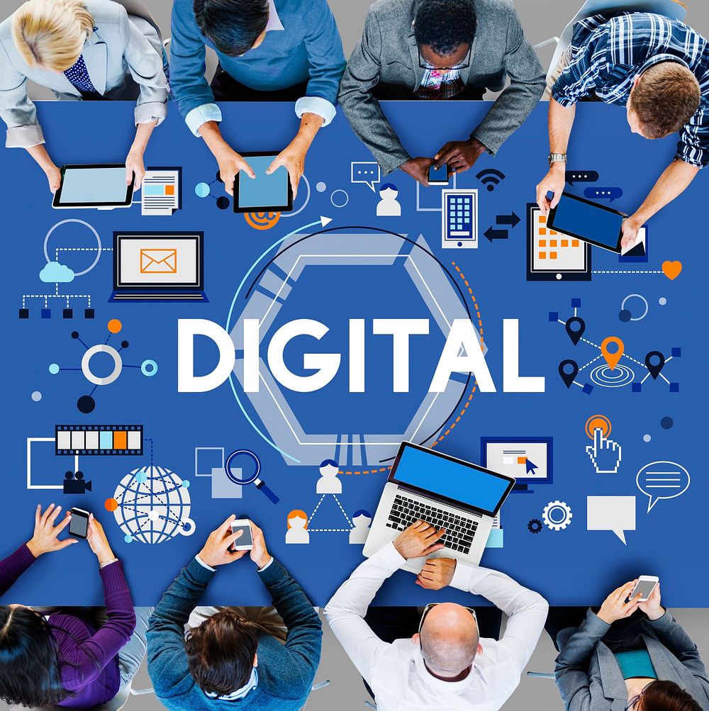 Digital Internet Media Technology Worldwide Concept
