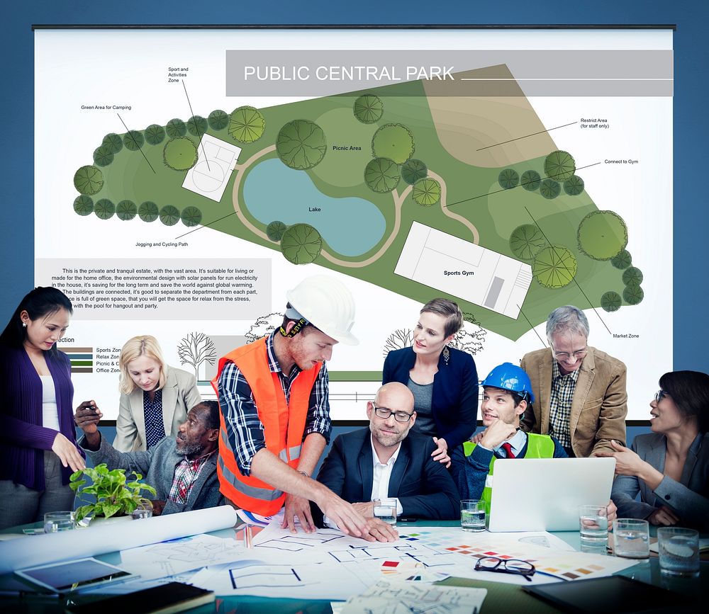 Public Park Layout Map Information Concept