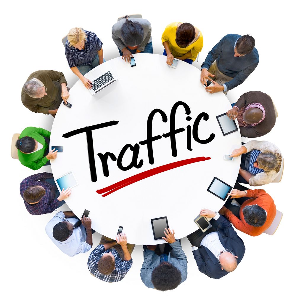 Aerial View of People and Web Traffic Concepts