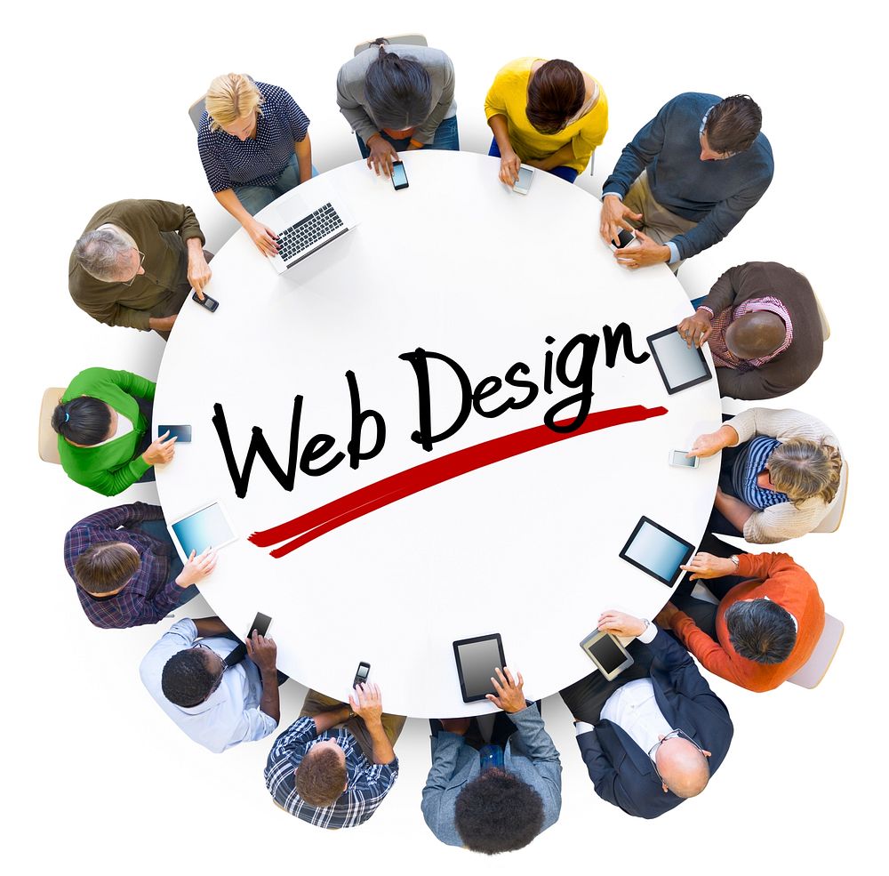 Group of People Holding Hands Around Letter Web Design