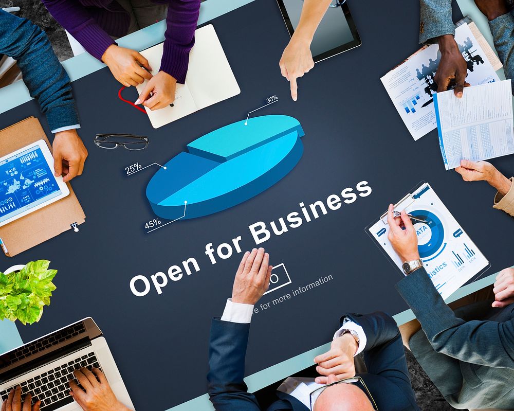 Open for Business Partnership Industry Concept