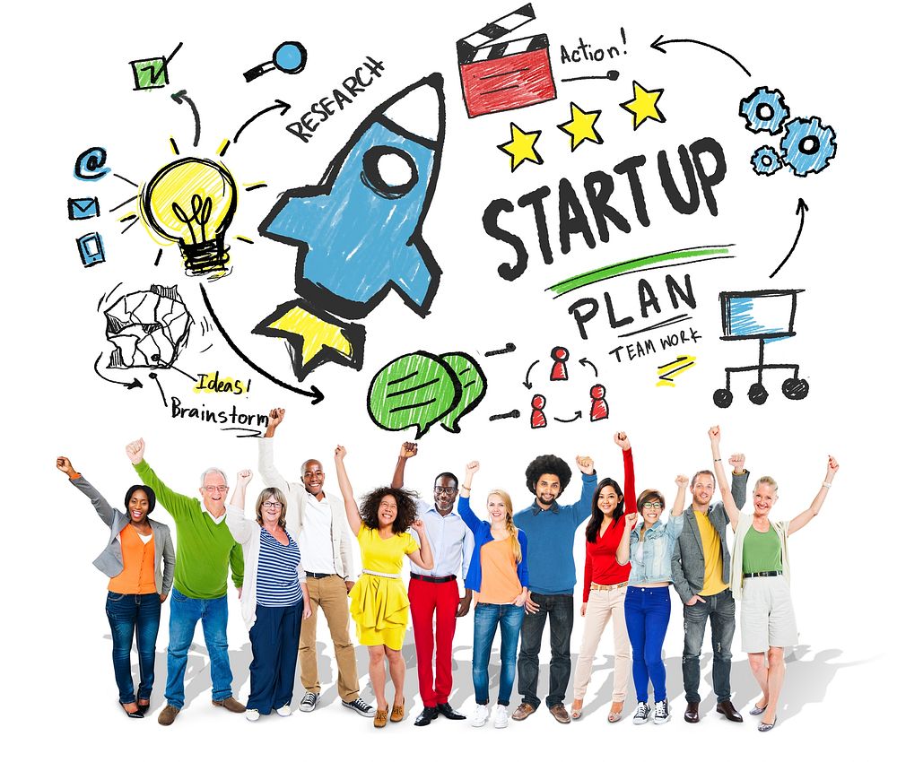 Start Up Business Launch Success People Celebration Concept