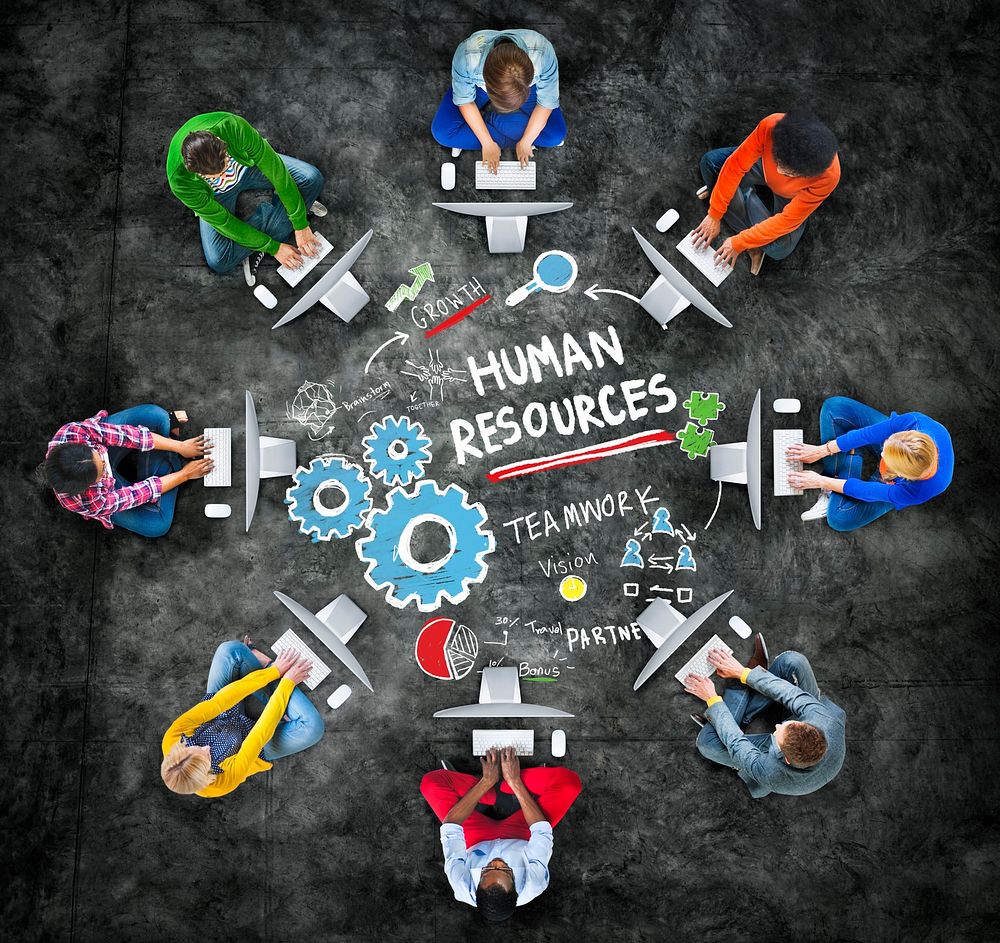 Human Resources Employment Job Teamwork Computer Technology Concept