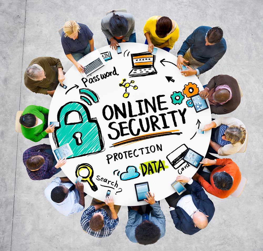 Online Security Protection Internet Safety People Technology Concept