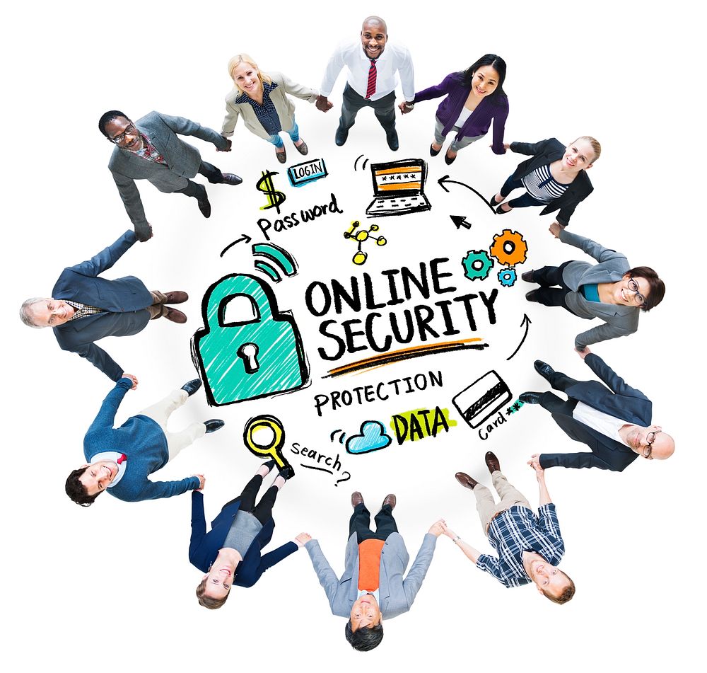 Online Security Protection Internet Safety Business Unity Concept