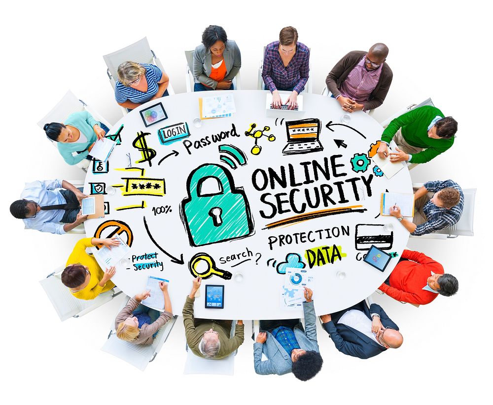 Online Security Protection Internet Safety People Meeting Concept