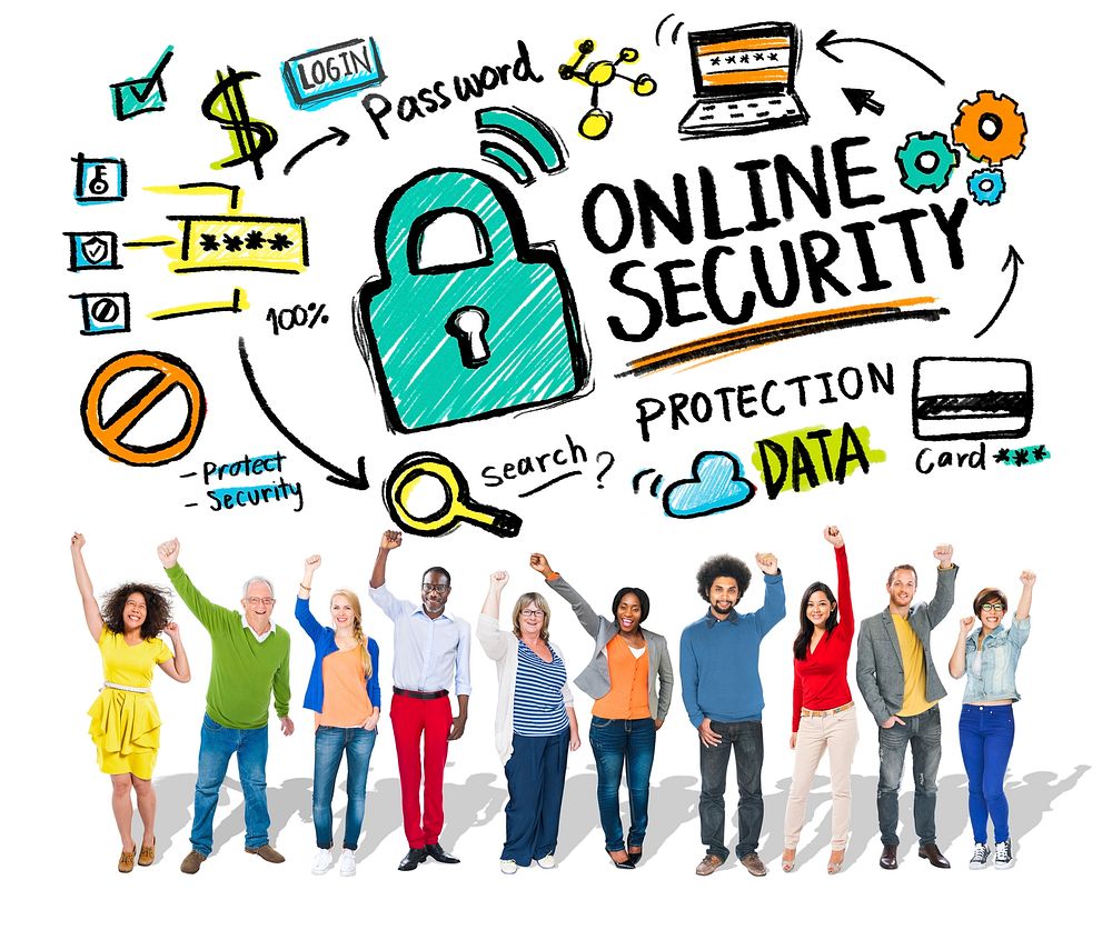 Online Security Protection Internet Safety People Success Concept