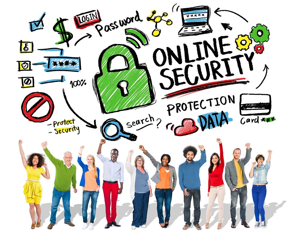 Online Security Protection Internet Safety People Success Concept