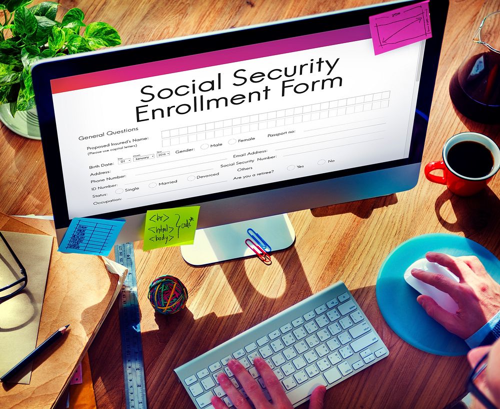 Social Security Enrollment Form Concept