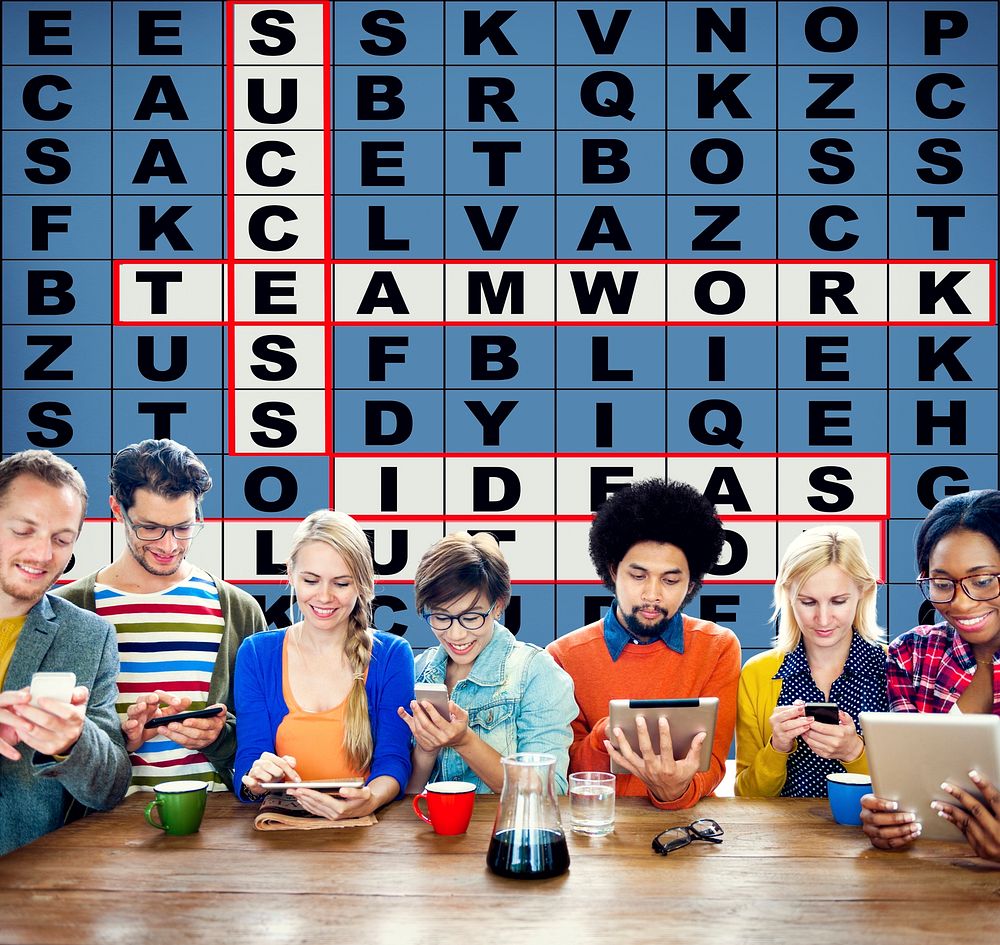 Success Crossword Puzzle Words Achievement Game Concept