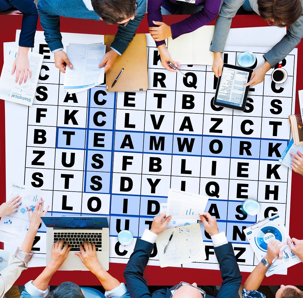 Success Crossword Puzzle Words Achievement Game Concept